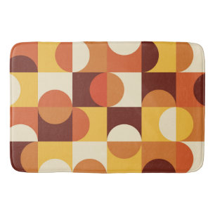 Mid Century Modern Half circles yellow and orange Bath Mat