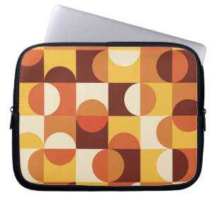 Mid Century Modern Half circles  yellow and orange Laptop Sleeve