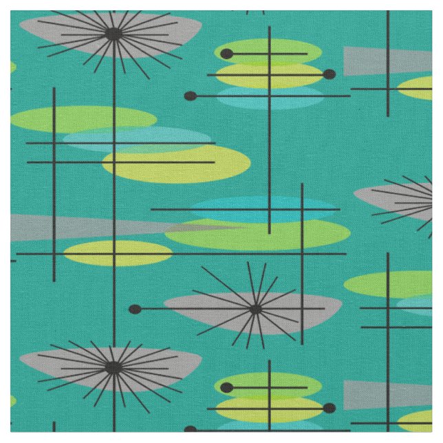 Mid-Century Modern Half Moons Design Fabric 25 (Close Up)