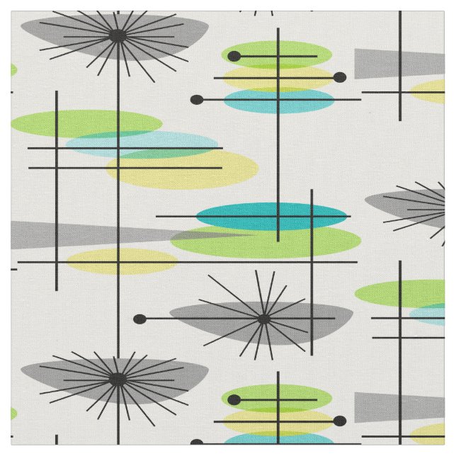Mid-Century Modern Half Moons Design Fabric 28 (Close Up)