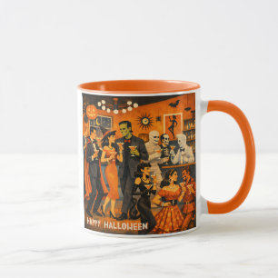 Mid Century Modern Halloween Martini Party Mug