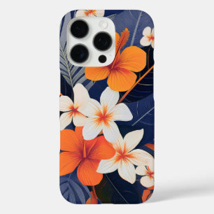 Mid-Century Modern Hawaiian Hibiscus and Plumeria iPhone 16 Pro Case