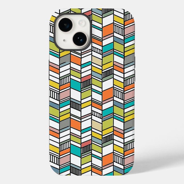 Mid-Century Modern Herringbone Case-Mate iPhone Case (Back)
