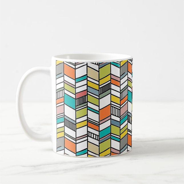Mid-Century Modern Herringbone Coffee Mug (Left)