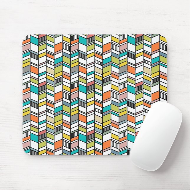 Mid-Century Modern Herringbone Mouse Pad (With Mouse)