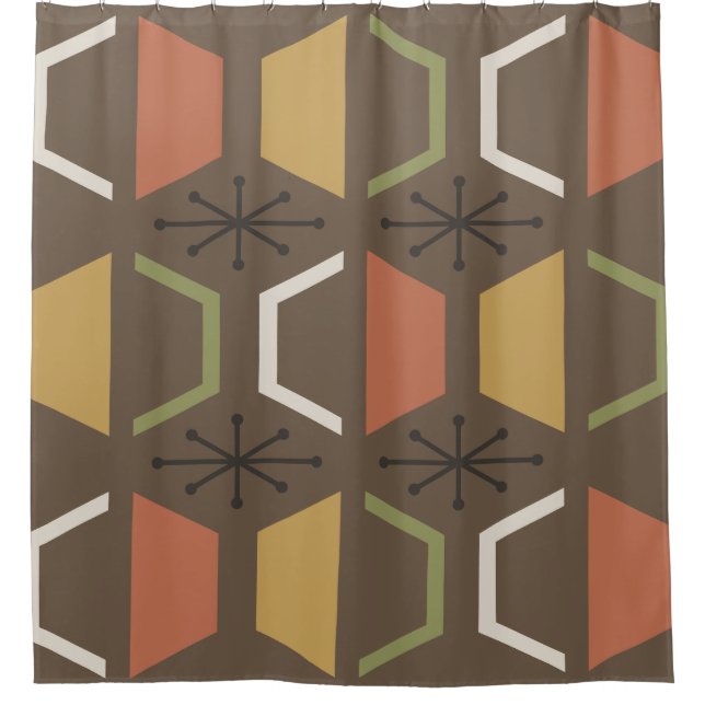 Mid Century Modern Hexagons Brown (Front)