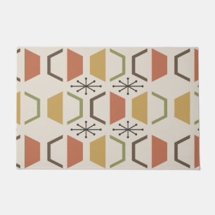 Mid Century Modern Hexagons Multicolored Doormat