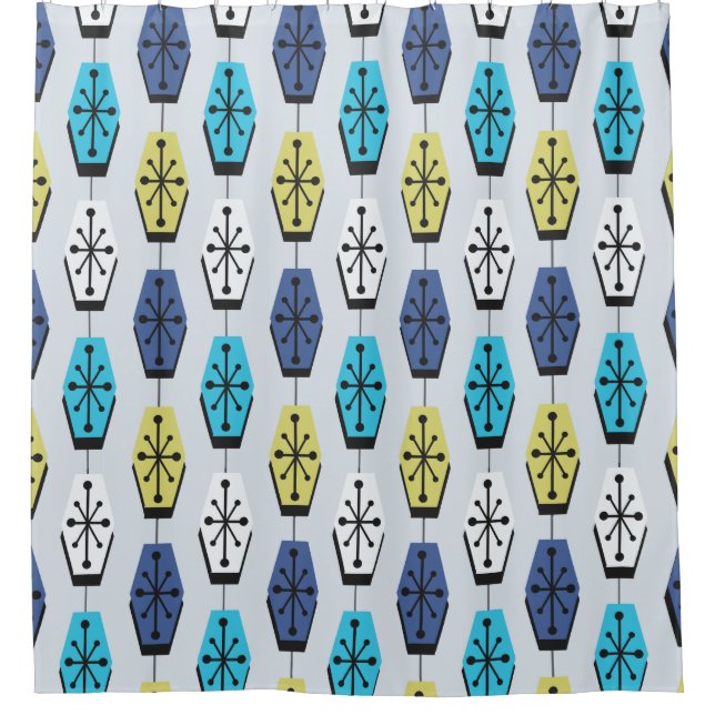 Mid Century Modern Hexagons Turquoise (Front)
