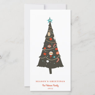 Mid-century Modern Illustrated Christmas Tree Holiday Card