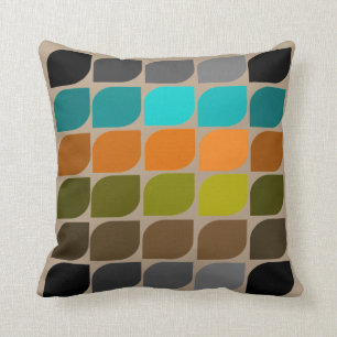 Mid-Century Modern Inspired Brown Throw Pillow