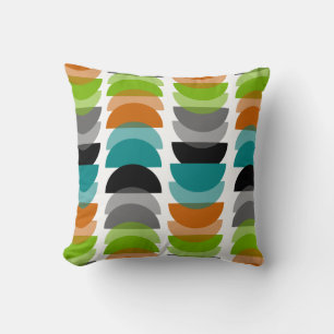Mid-Century Modern Inspired Geometric Design Throw Pillow