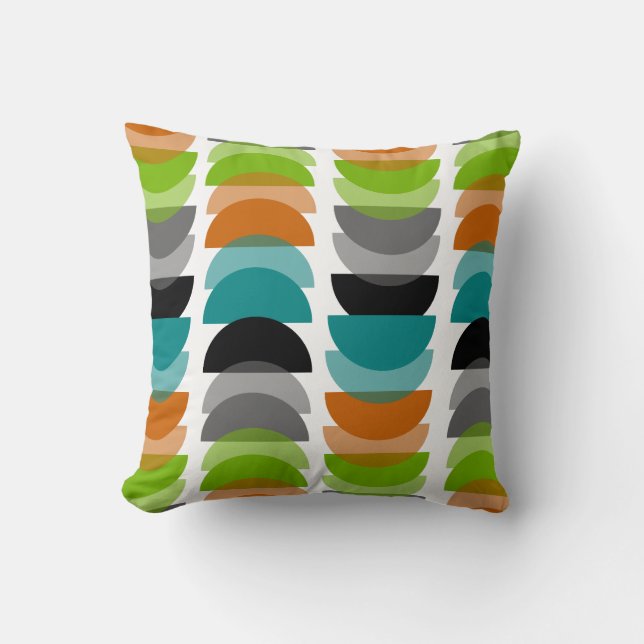 Mid-Century Modern Inspired Geometric Design Throw Pillow (Front)