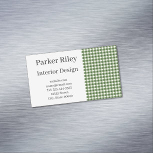 Mid Century Modern Interior Designer Retro Pattern Magnetic Business Card