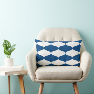Mid Century Modern Interlocking Ogee Pattern Lumbar Pillow