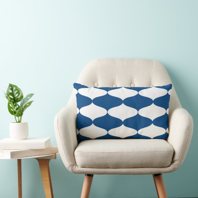 Mid Century Modern Interlocking Ogee Pattern Lumbar Pillow (Chair)