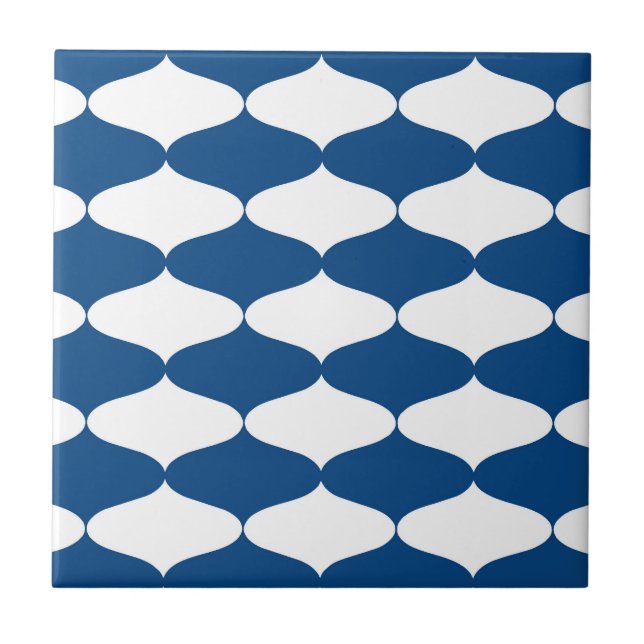 Mid Century Modern Interlocking Ogee Pattern Tile (Front)