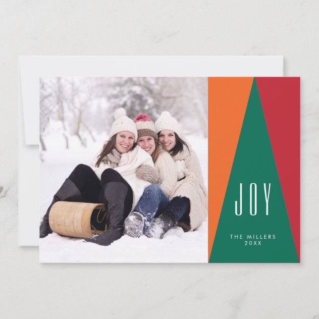Mid Century Modern Joy, Christmas photo card (Front)