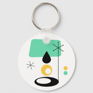 mid century modern lamp design blue gold keychain