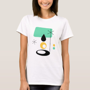 mid century modern lamp design blue gold T-Shirt