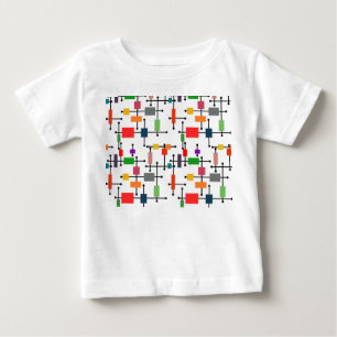 Mid-Century Modern Large Grid  Baby T-Shirt