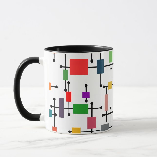 Mid-Century Modern Large Grid  Mug (Left)