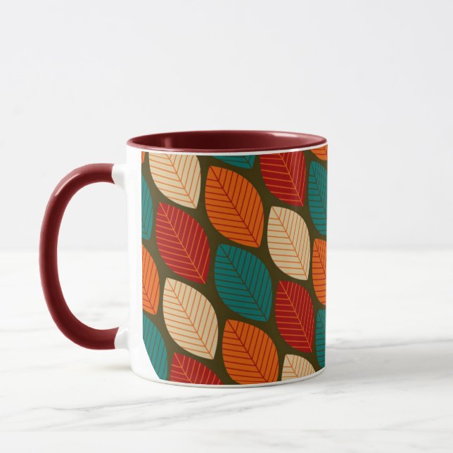 Mid-century Modern 'Leaf' Pattern Mug (Left)
