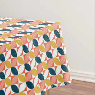 Mid-Century Modern Leaf Pattern Tablecloth