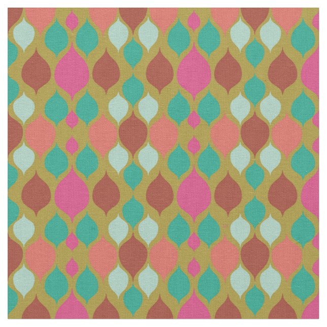 Mid Century Modern Lime Geometric  Fabric (Close Up)