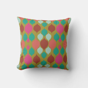 Mid Century Modern Lime Geometric Throw Pillow