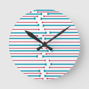 Mid-Century Modern Lines Round Clock