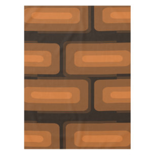 Mid Century Modern Long Rectangles Burnt Orange Tablecloth