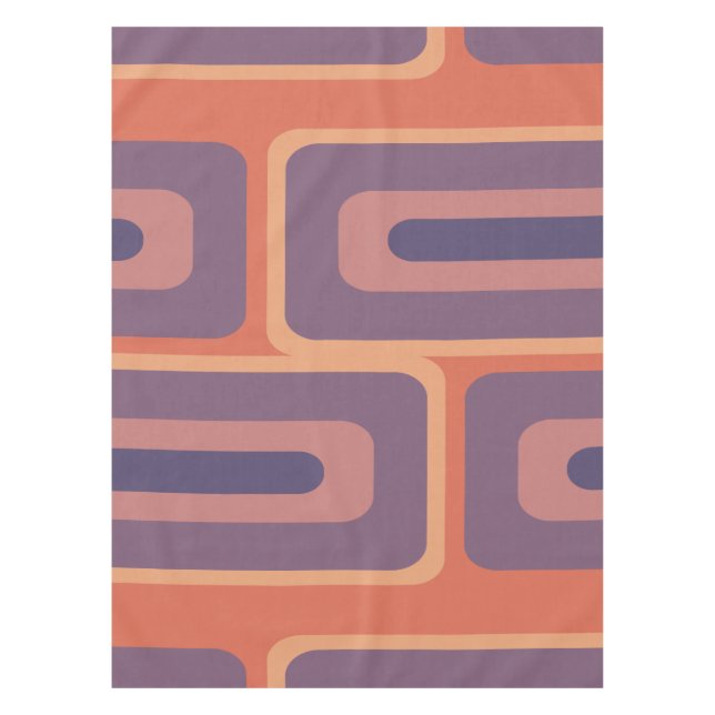 Mid Century Modern Long Rectangles Colourful 2 Tablecloth (Front)
