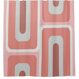 Mid Century Modern Long Rectangles Salmon Pink