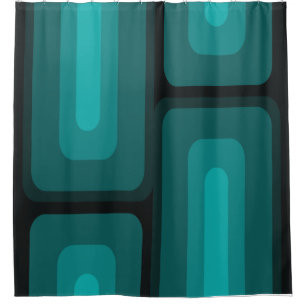Mid Century Modern Long Rectangles Teal