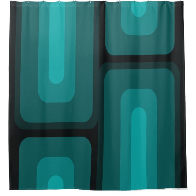 Mid Century Modern Long Rectangles Teal (Front)