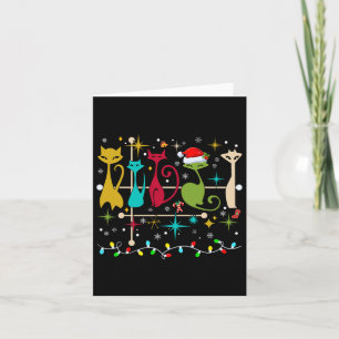 Mid Century Modern Look Cats Christmas Retro 50s 6 Card
