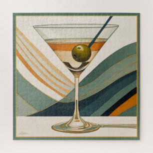 Mid Century Modern Martini Cocktail Hour Jigsaw Puzzle