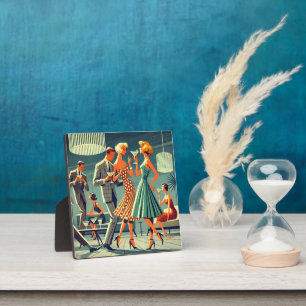 Mid Century Modern Martini Dance Cocktail Party Plaque