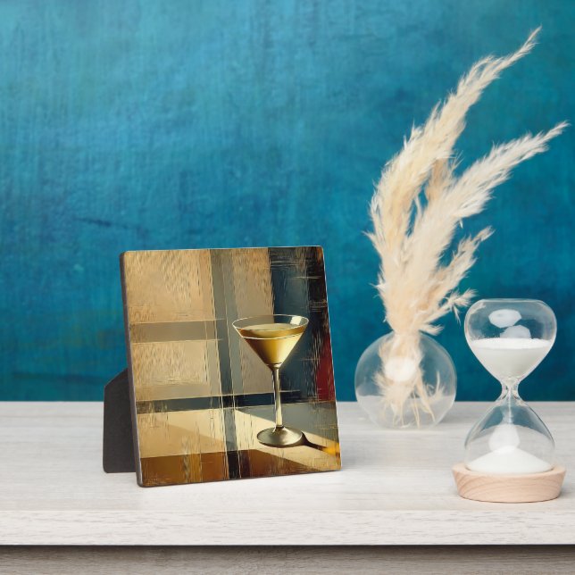 Mid Century Modern Martini in a Moonbeam Plaque (Insitu)