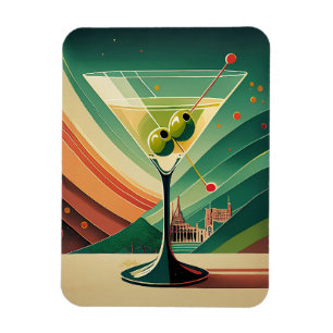 Mid Century Modern Martini Travel Cathedral View Magnet