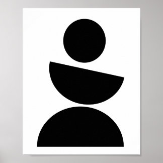 Mid Century Modern Minimalist Black Geometric Poster