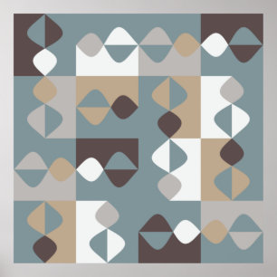 Mid Century Modern - Mint Chocolate Caramel Poster