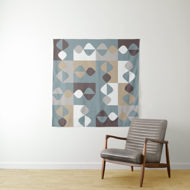 Mid Century Modern - Mint Chocolate Caramel Tapestry (In Situ)