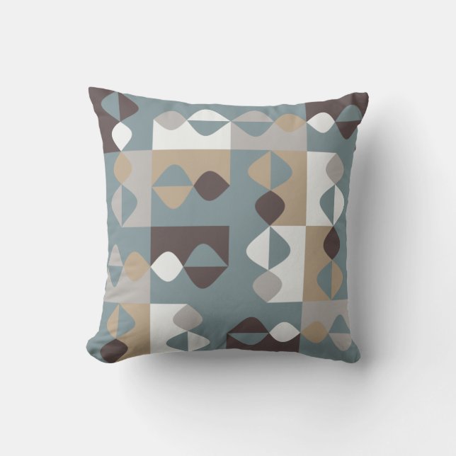 Mid Century Modern - Mint Chocolate Caramel Throw Pillow (Front)