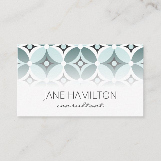 Mid-Century Modern Mint Green Business Card (Front)