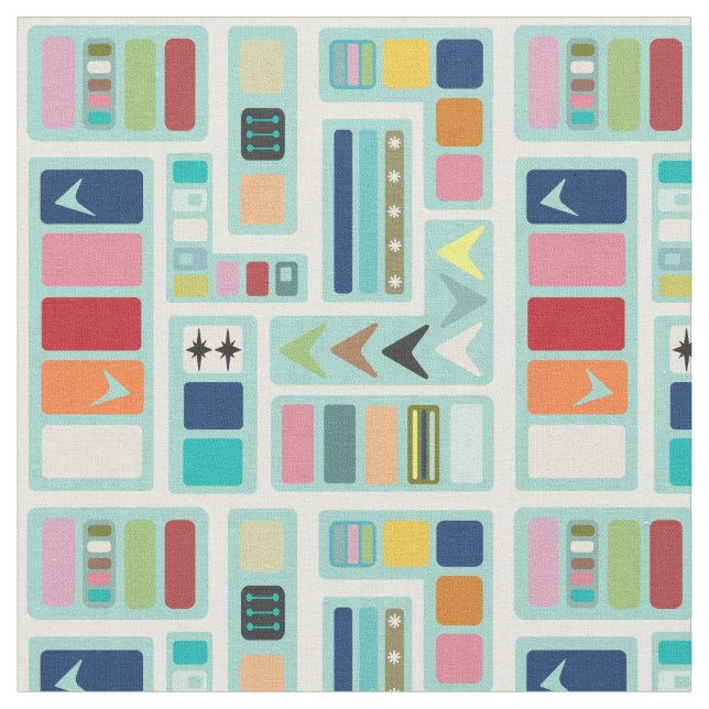 Mid-Century Modern Mix-up  Fabric (Close Up)