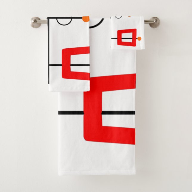 Mid Century Modern Mobile  Bath Towel Set (Insitu)