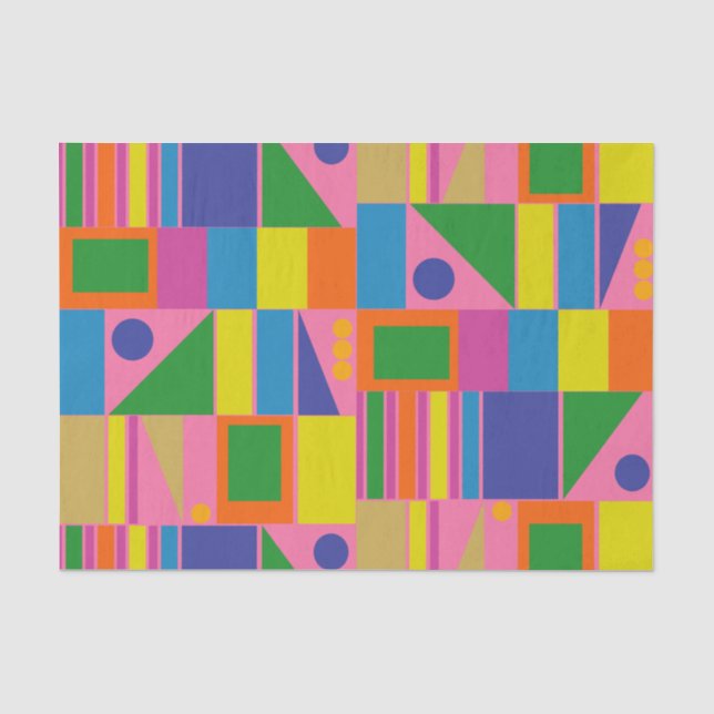 Mid Century Modern Modtastic Fun Colourful Pattern Tissue Paper (Front)