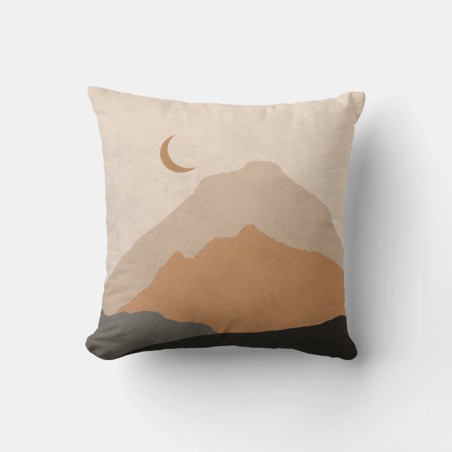 Mid Century Modern Mountains Abstract Throw Pillow (Front)