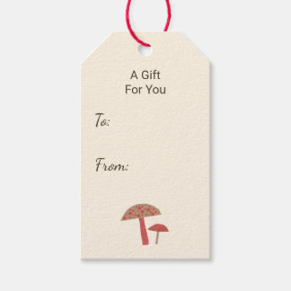 Mid-Century Modern Mushrooms Retro Nature Art Gift Tags